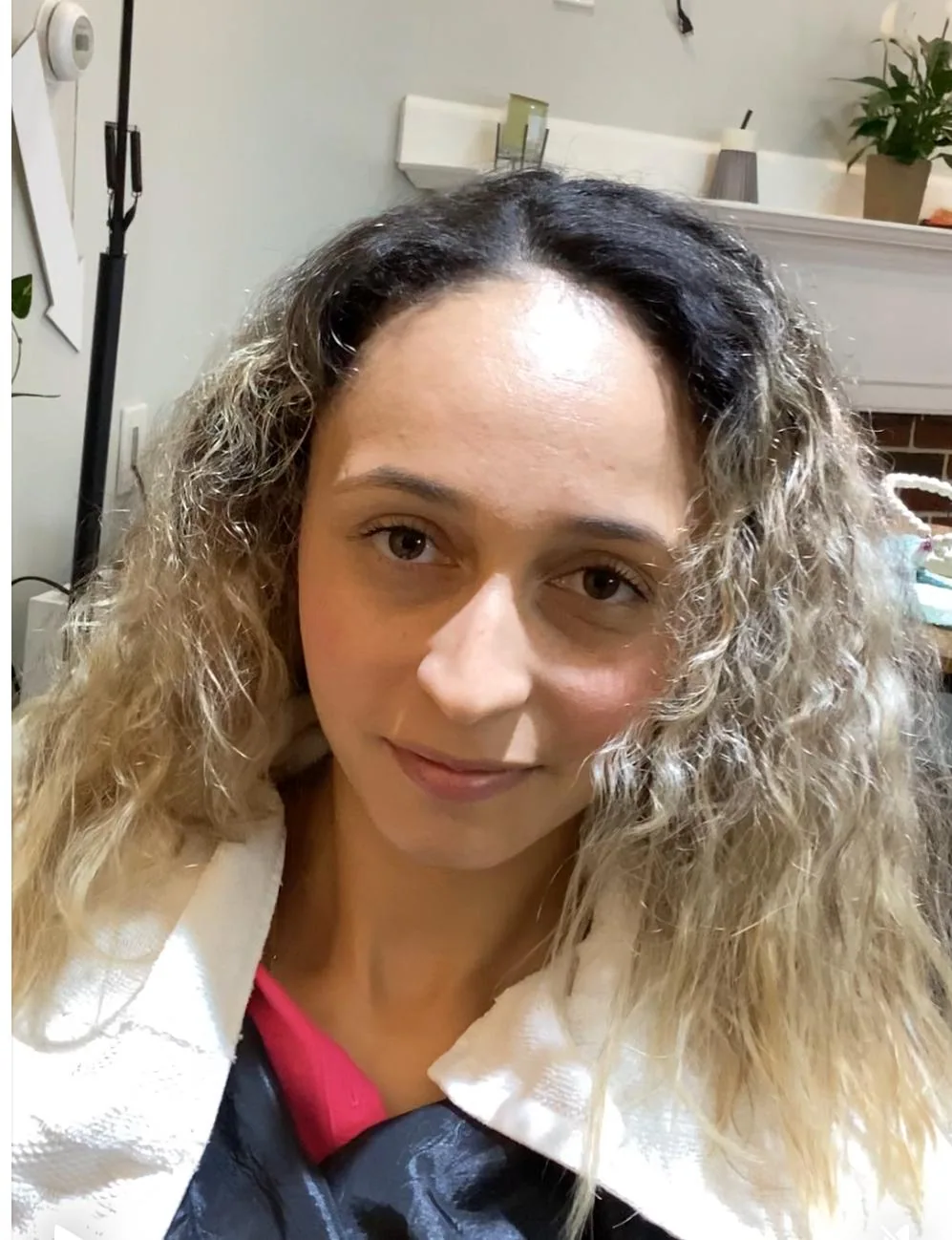 Cabelo loiro antes da finalização